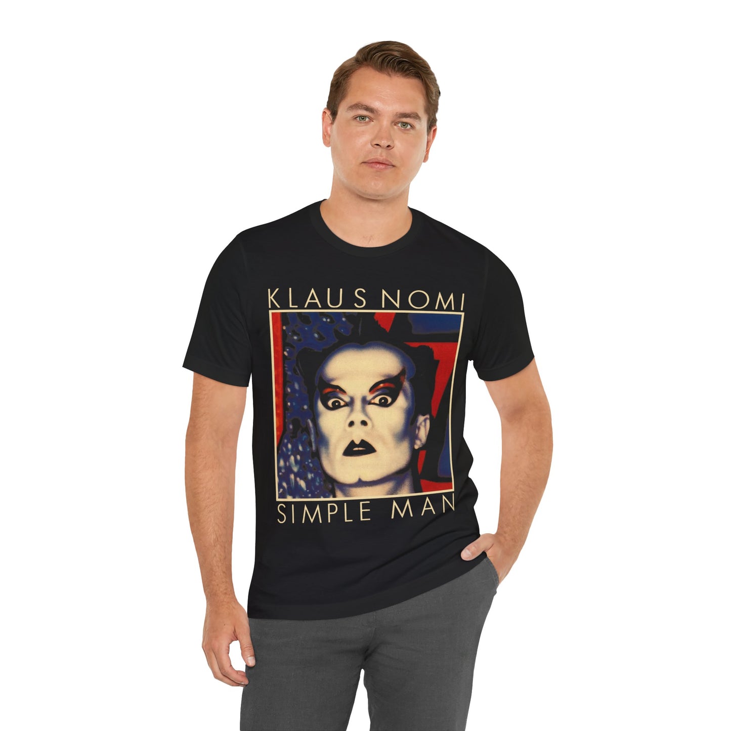 Klaus Nomi (Simple Man/Large Graphic with Vintage Print Effect/Klaus Nomi Shirt)