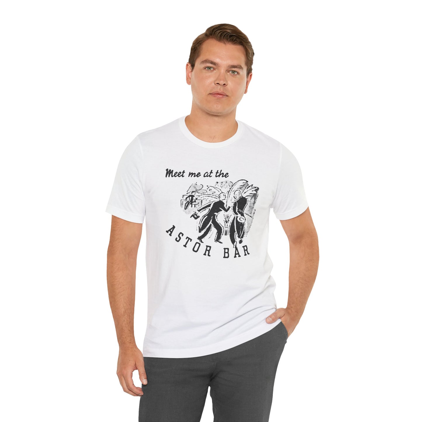 The Astor Bar (Historic New York City Gay Bar/1910-1967/Astor Hotel Times Square/Image on Shirt from 1920's Matchbook)