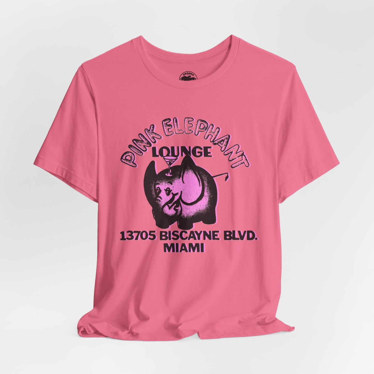 Pink Elephant Lounge (Miami Gay Bar/1973-2009/1976 Logo with Vintage Print Effect)