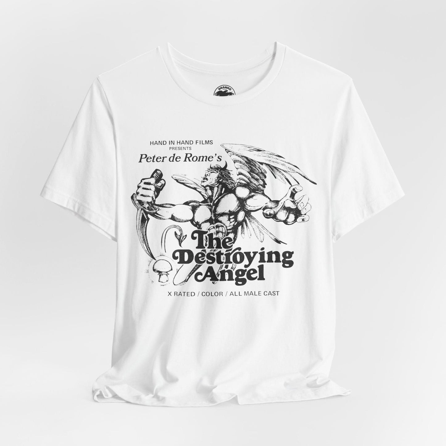 The Destroying Angel (Classic 70's Gay Adult Film/Replica Promo Shirt/Peter de Rome/Vintage Gay Porno)