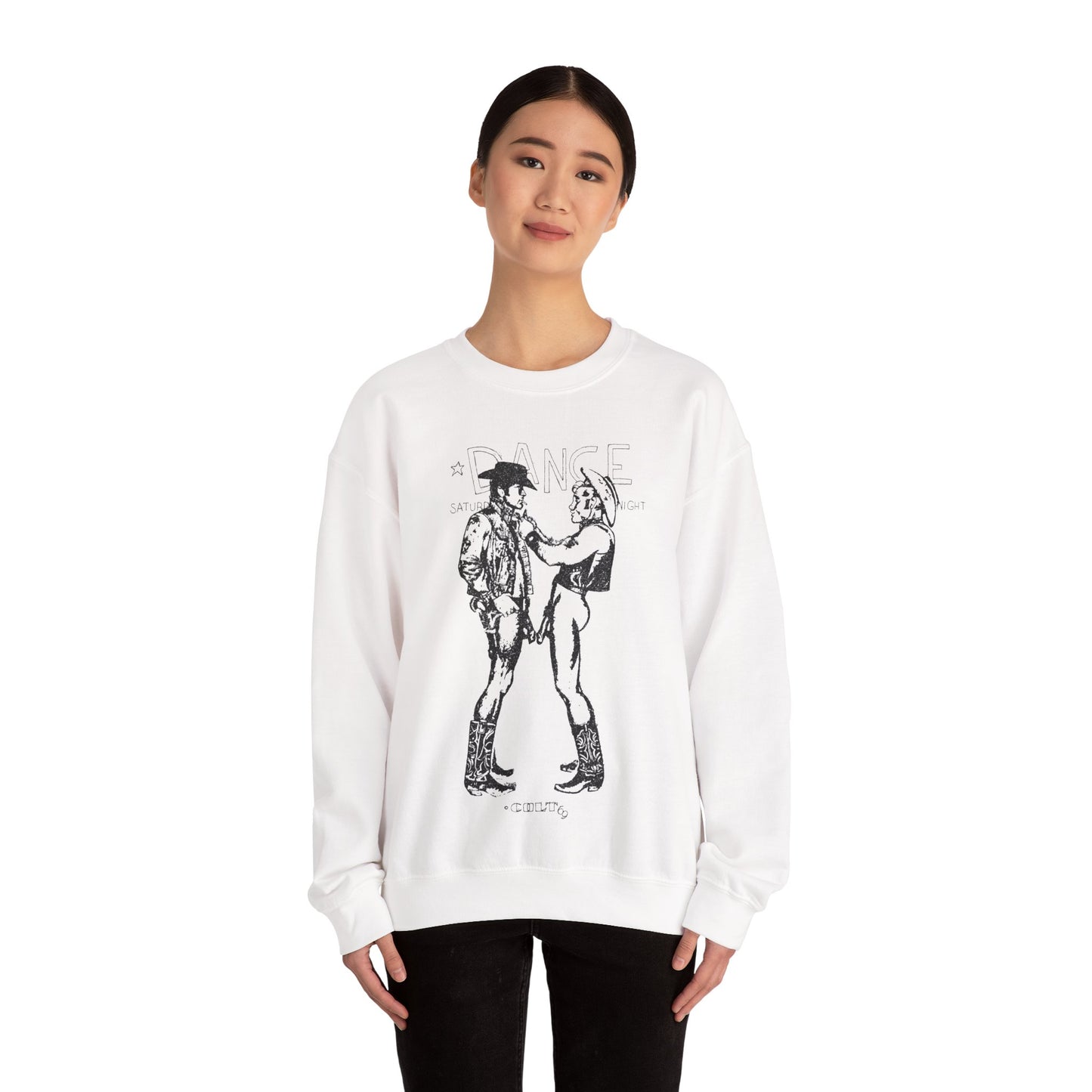 Longhorns - Dance Sweatshirt(Jim French Cowboys with Vintage Punk Effect/1969 Colt Album/Appropriated by Malcolm McLaren & Vivienne Westwood)