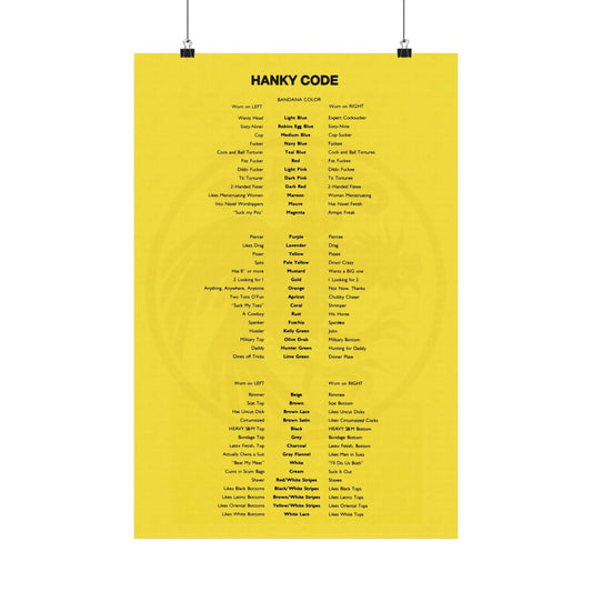 Hanky Code Poster (Branko Brand Gay Hanky Code Poster)