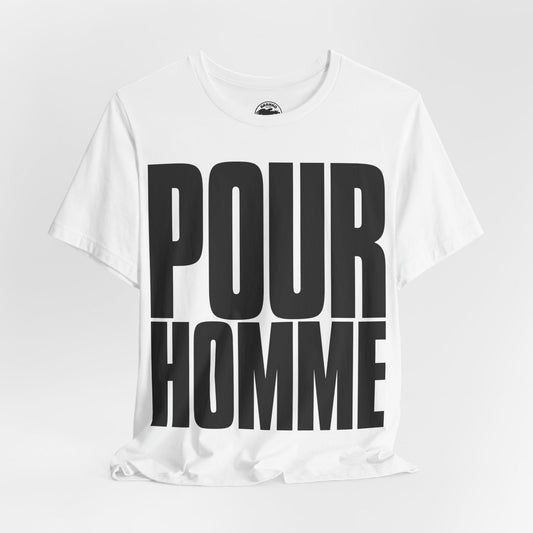 POUR HOMME (Katharine Hamnett style Oversized Graphic/For Men in French)