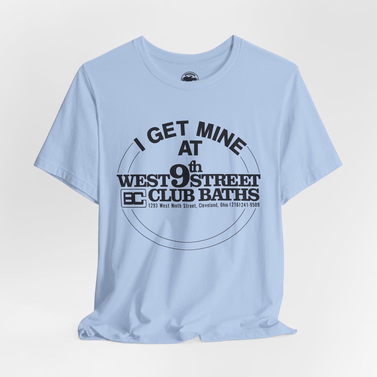 West 9th Street Club Baths Cleveland (Replica Late 70's Promo Shirt for Cleveland Club Bath Location)