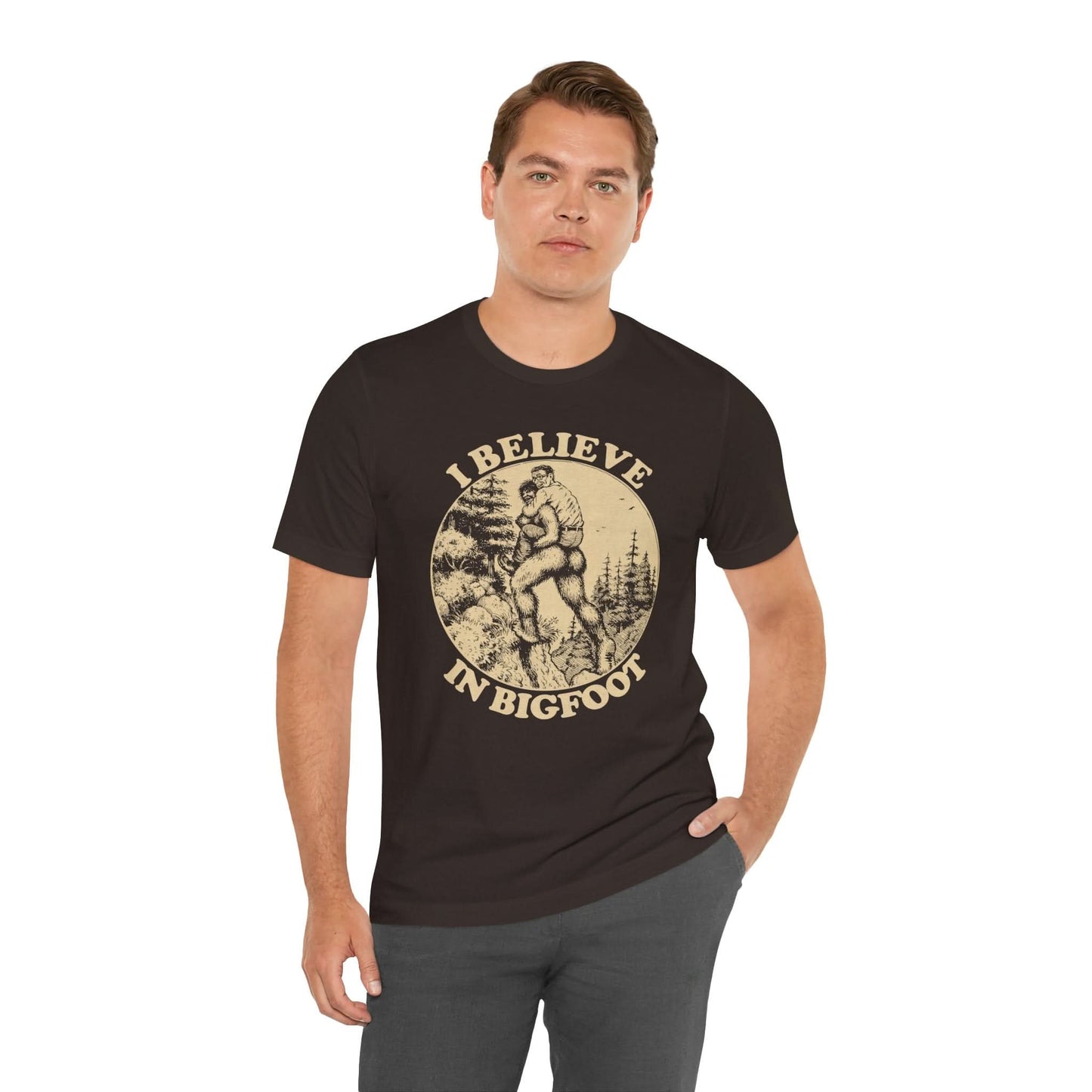 I Believe in Bigfoot (Robert Crumb Whiteman Meets Bigfoot/Saquatch Shirt/Bigfoot Shirt/Cryptozoology)