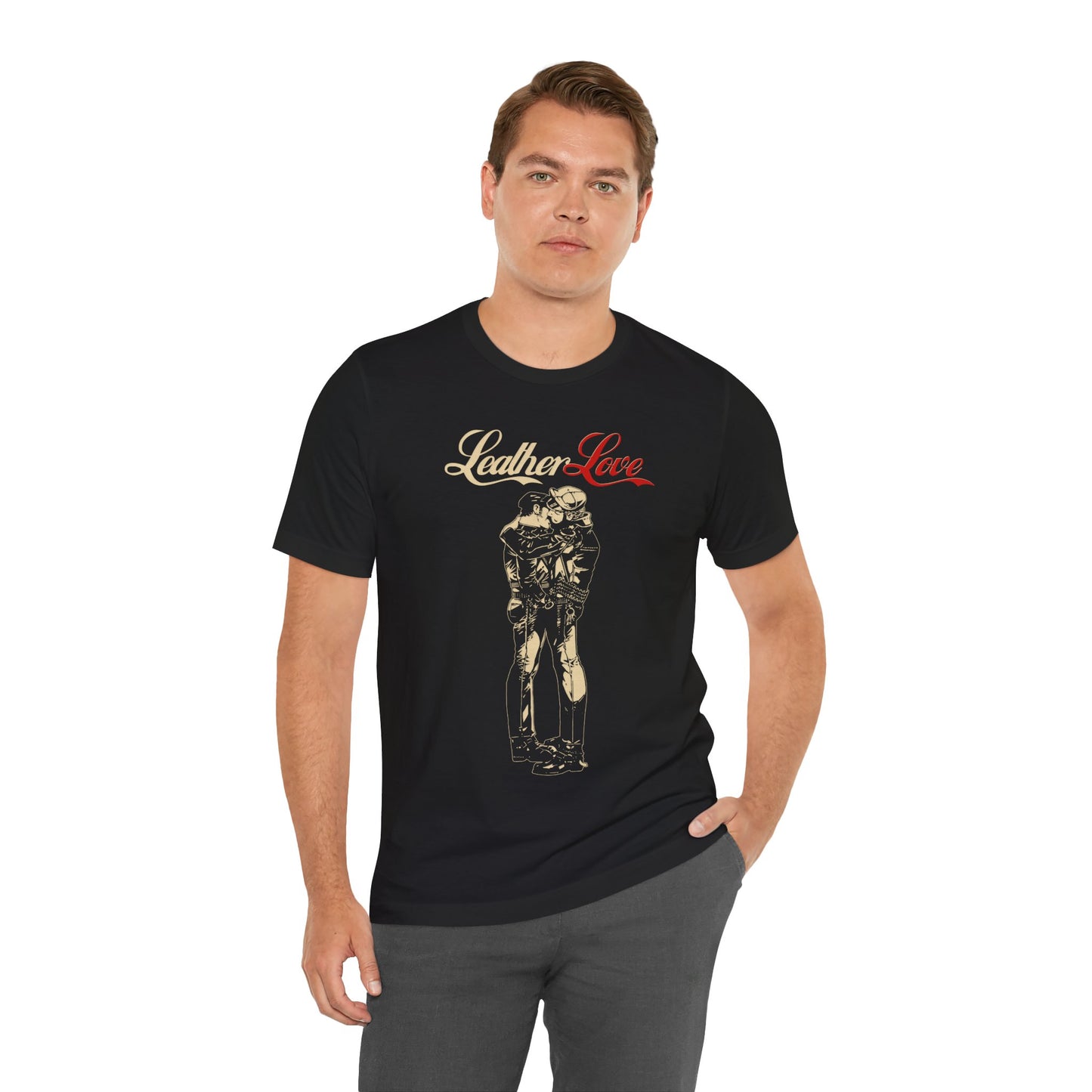 Leather Love (Gay Leathermen Kiss/Vintage Inspired Gay Leather Shirt/Leather Culture)
