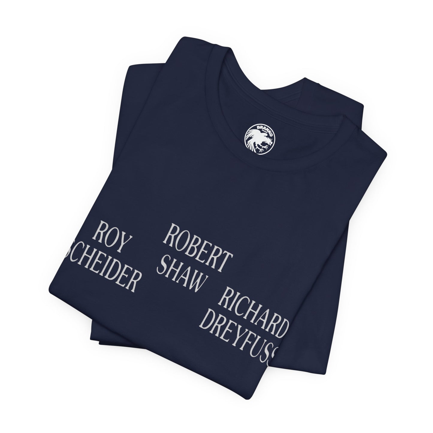 Jaws (Opening Credits Tee/Roy Scheider. Robert Shaw. Richard Dreyfuss.)