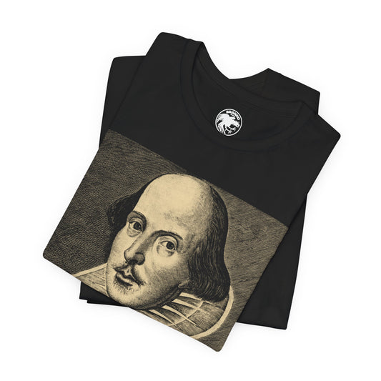 Shakespeare (Oversized Martin Droeshout Portrait with Vintage Print Effect/William Shakespeare Shirt)