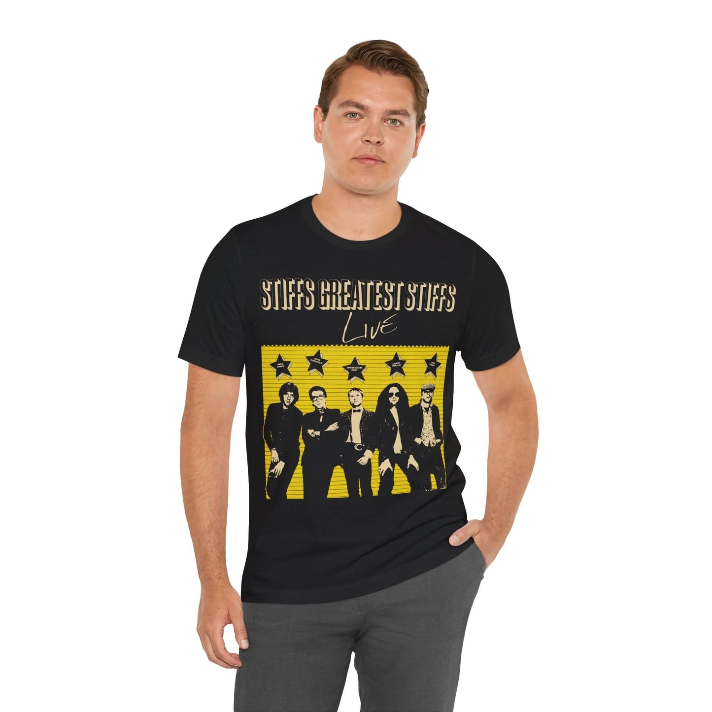 Greatest Stiffs (Replica Tour Tee/1977 Stiff's Greatest Stiffs/Nick Lowe/Elvis Costello, Wreckless Eric, Ian Dury)