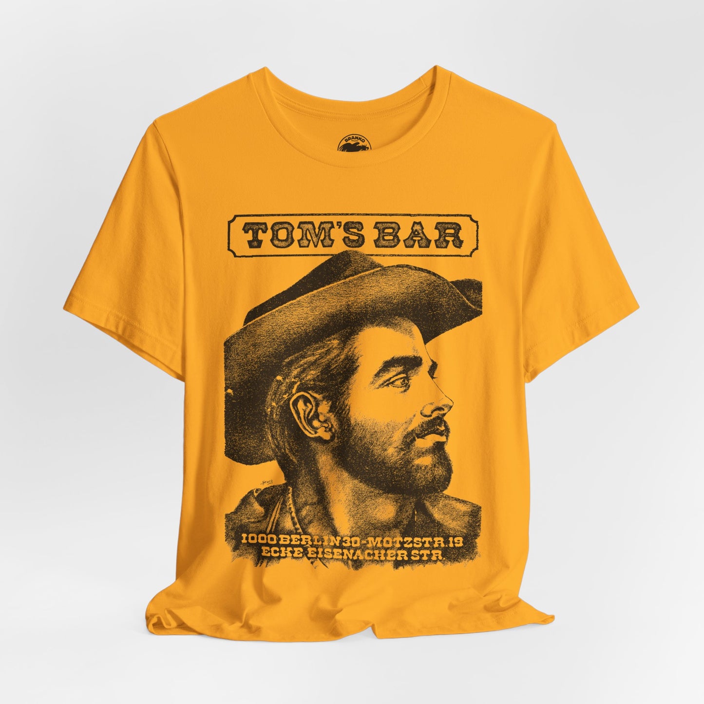 Tom's Bar (Iconic Berlin Germany Gay Bar/Tom of Finland Inspired/1982-2024/Graphic with Vintage Effect)