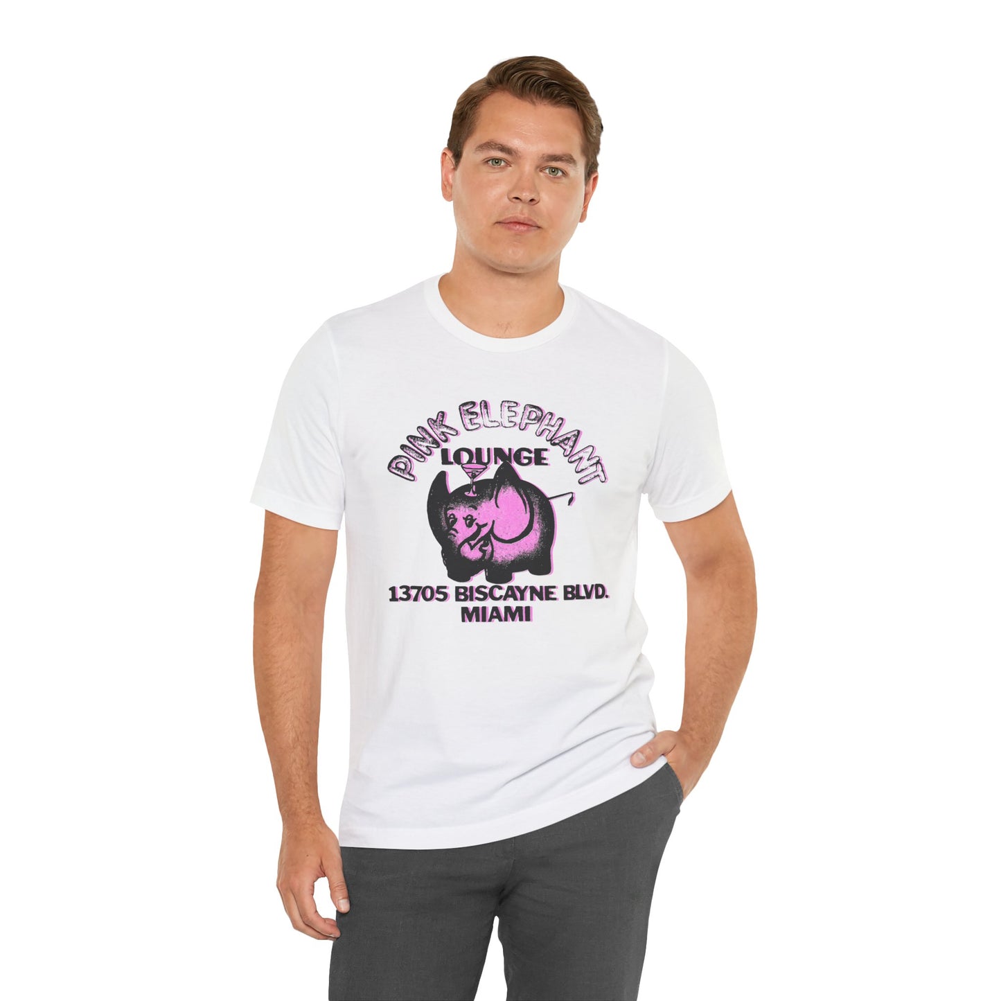 Pink Elephant Lounge (Miami Gay Bar/1973-2009/1976 Logo with Vintage Print Effect)
