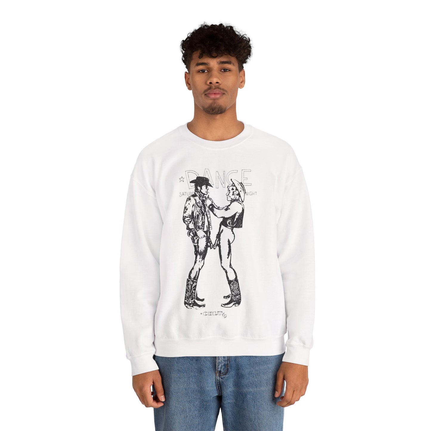 Longhorns - Dance Sweatshirt(Jim French Cowboys with Vintage Punk Effect/1969 Colt Album/Appropriated by Malcolm McLaren & Vivienne Westwood)