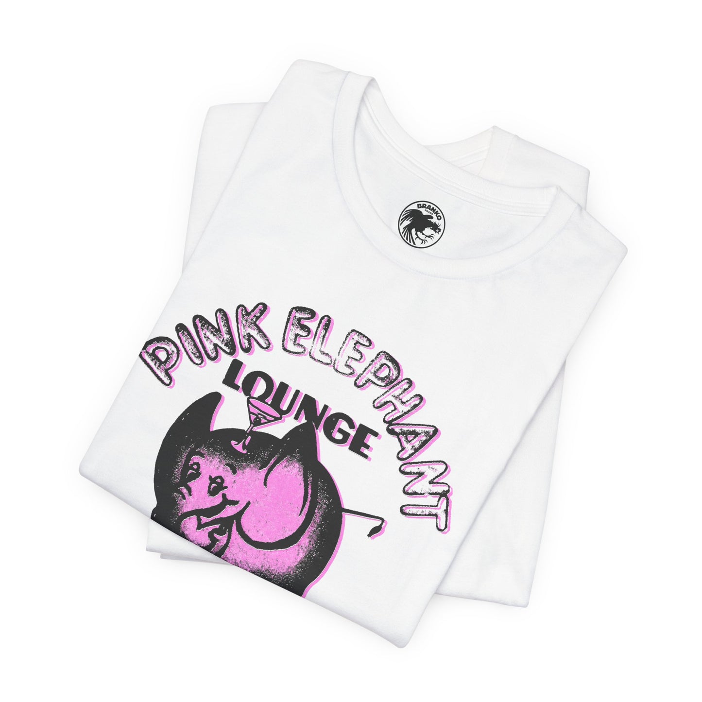 Pink Elephant Lounge (Miami Gay Bar/1973-2009/1976 Logo with Vintage Print Effect)
