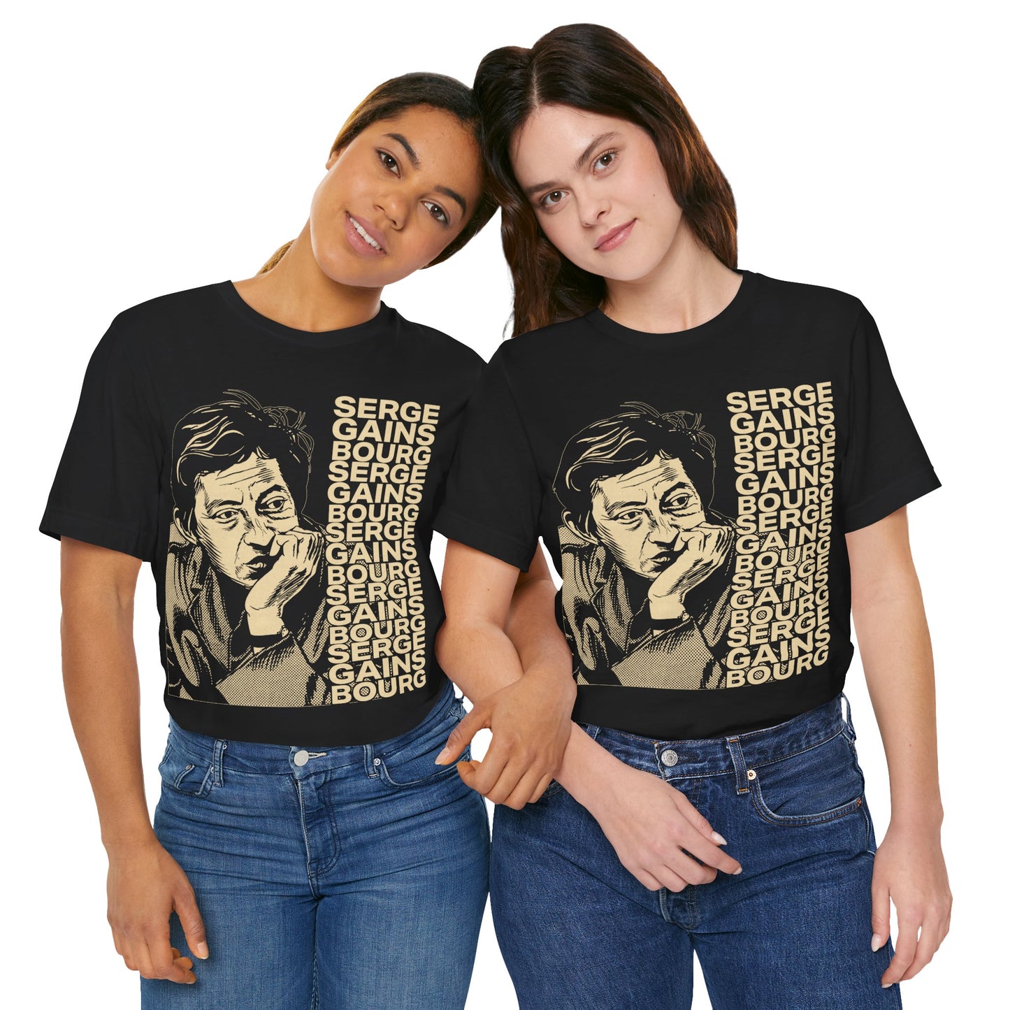 Serge Gainsbourg (Large Graphic with Vintage Effect/Initials B.B Illustration/Serge Gainsbourg Shirt)
