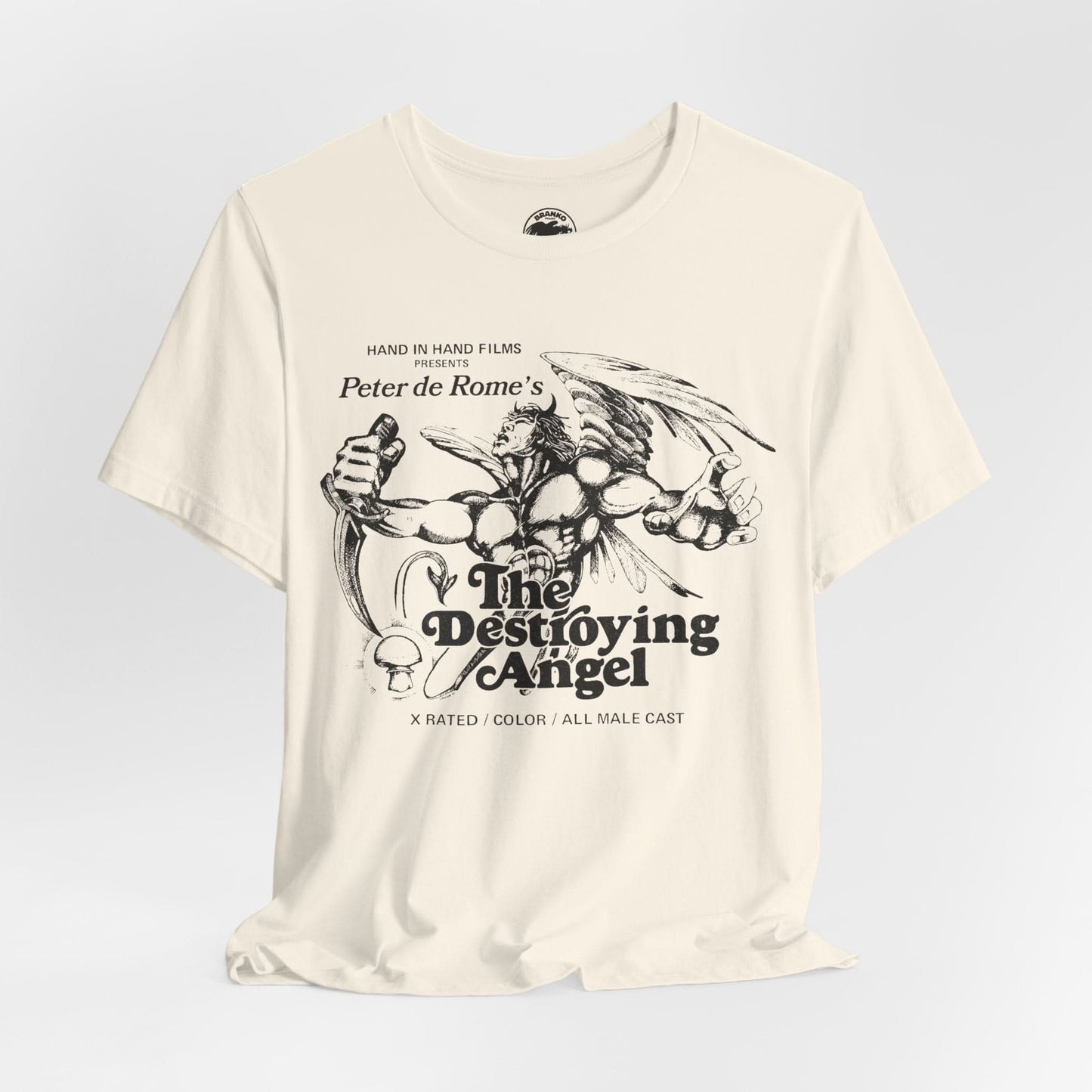 The Destroying Angel (Classic 70's Gay Adult Film/Replica Promo Shirt/Peter de Rome/Vintage Gay Porno)