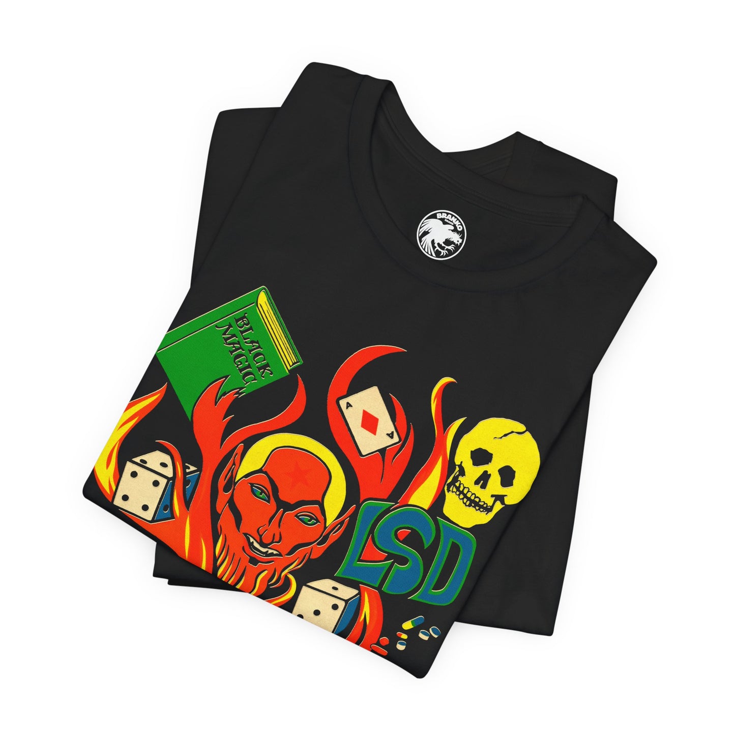 Black Magic (Restored early 70's Black Light Poster Image by Larry Evans/Satan Shirt/LSD shirt/Black Magic Shirt)