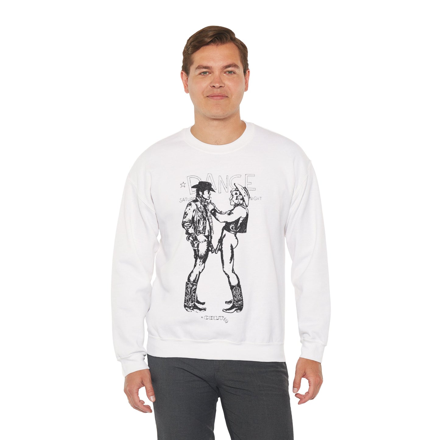 Longhorns - Dance Sweatshirt(Jim French Cowboys with Vintage Punk Effect/1969 Colt Album/Appropriated by Malcolm McLaren & Vivienne Westwood)
