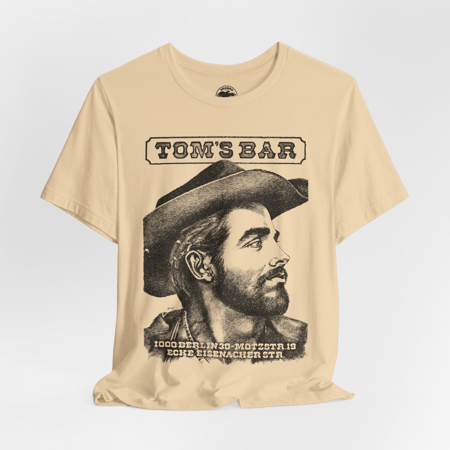 Tom's Bar (Iconic Berlin Germany Gay Bar/Tom of Finland Inspired/1982-2024/Graphic with Vintage Effect)