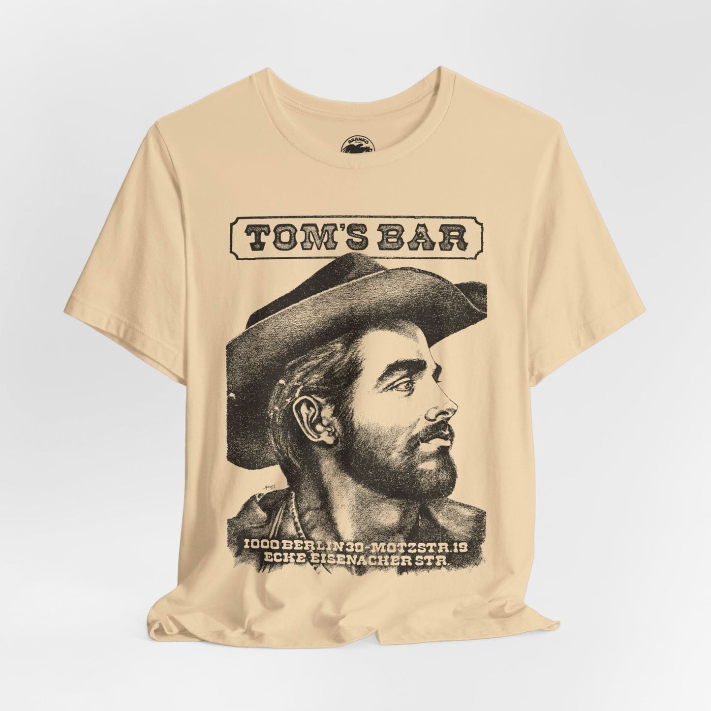Tom's Bar (Iconic Berlin Germany Gay Bar/Tom of Finland Inspired/1982-2024/Graphic with Vintage Effect)
