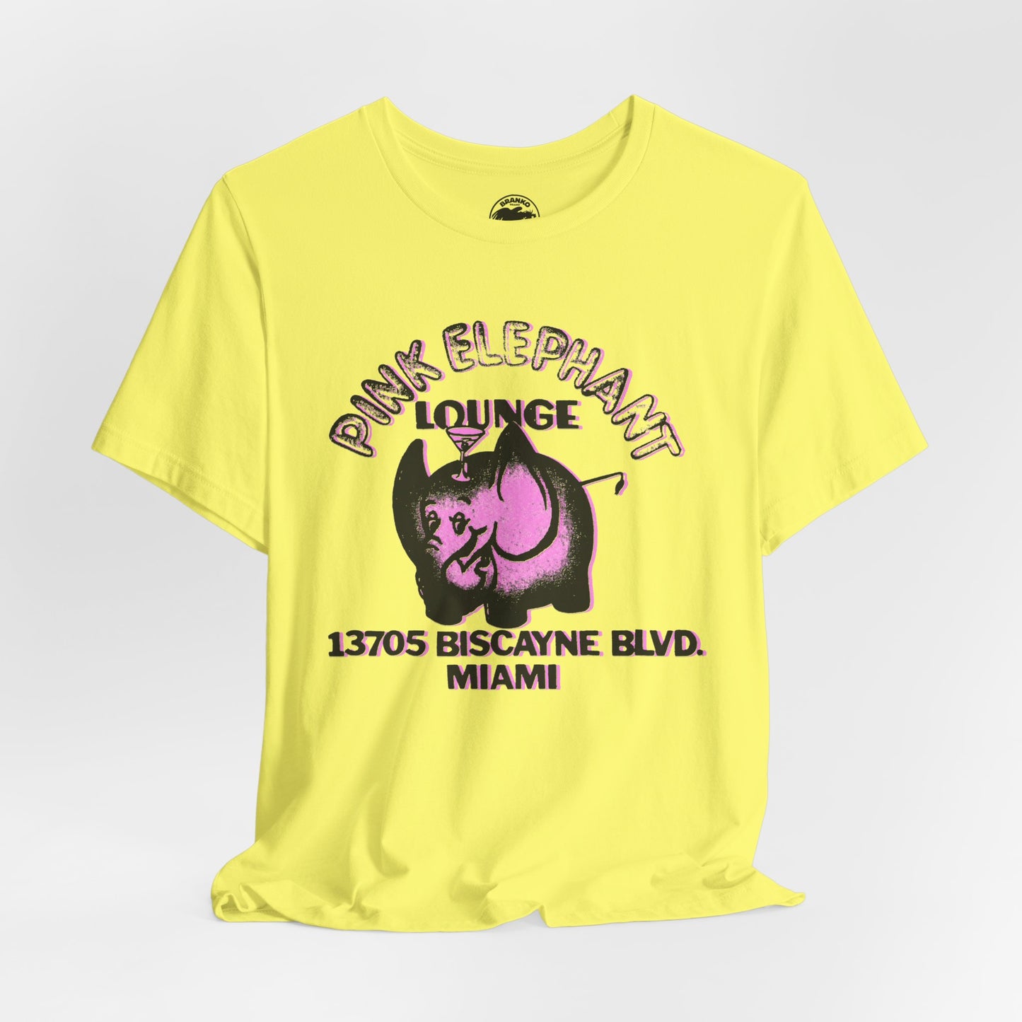 Pink Elephant Lounge (Miami Gay Bar/1973-2009/1976 Logo with Vintage Print Effect)
