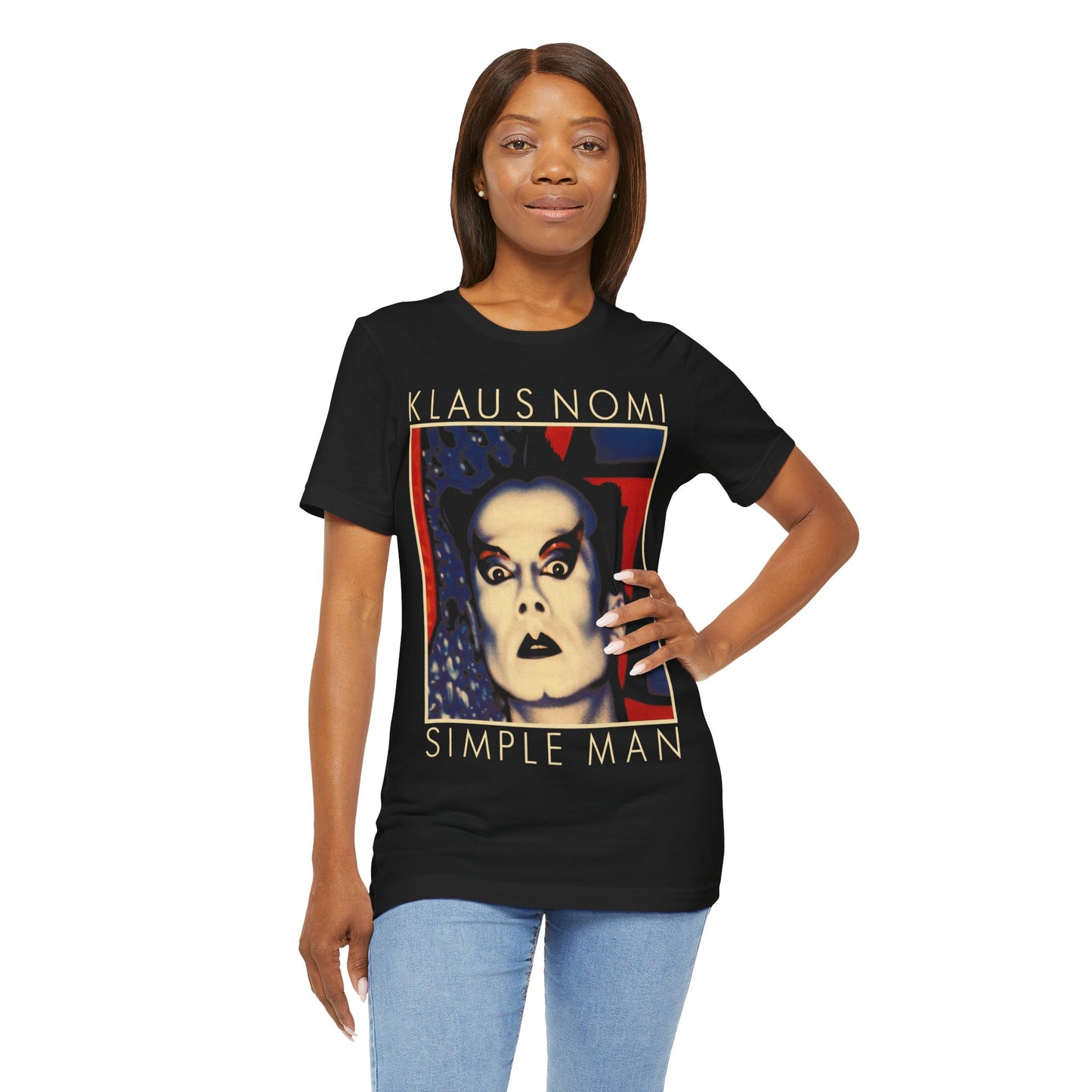 Klaus Nomi (Simple Man/Large Graphic with Vintage Print Effect/Klaus Nomi Shirt)