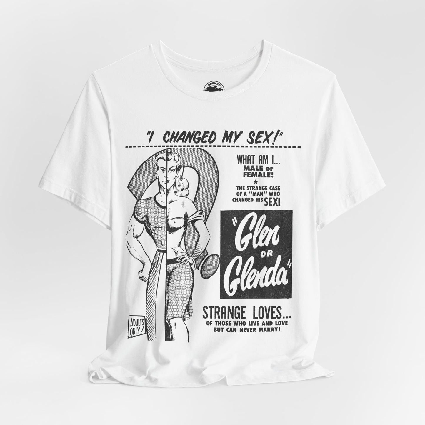 Glen or Glenda? (Large scale graphic with vintage print effect/Ed Wood Shirt)