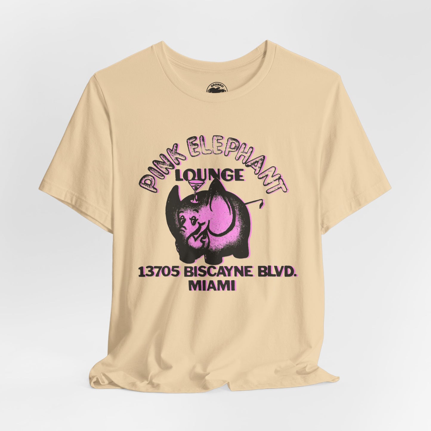 Pink Elephant Lounge (Miami Gay Bar/1973-2009/1976 Logo with Vintage Print Effect)