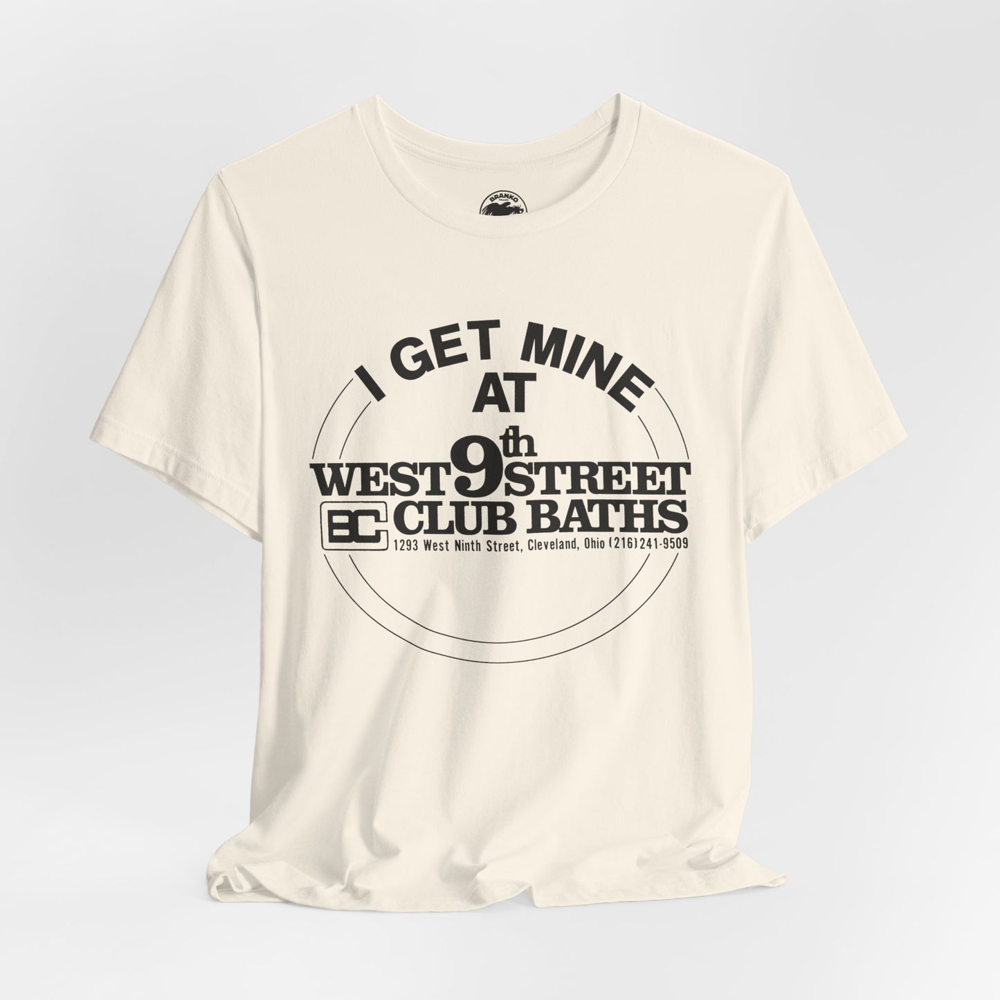 West 9th Street Club Baths Cleveland (Replica Late 70's Promo Shirt for Cleveland Club Bath Location)