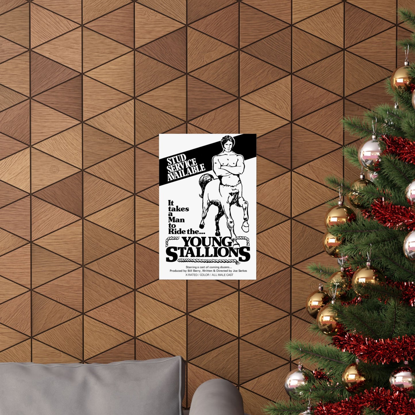 Young Stallions (Vintage Gay Adult Film Poster, Matte Vertical Poster Print, 70's Retro LGBTQ Wall Art, Young Stallions)