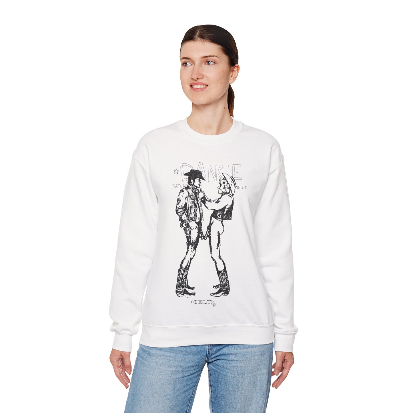 Longhorns - Dance Sweatshirt(Jim French Cowboys with Vintage Punk Effect/1969 Colt Album/Appropriated by Malcolm McLaren & Vivienne Westwood)