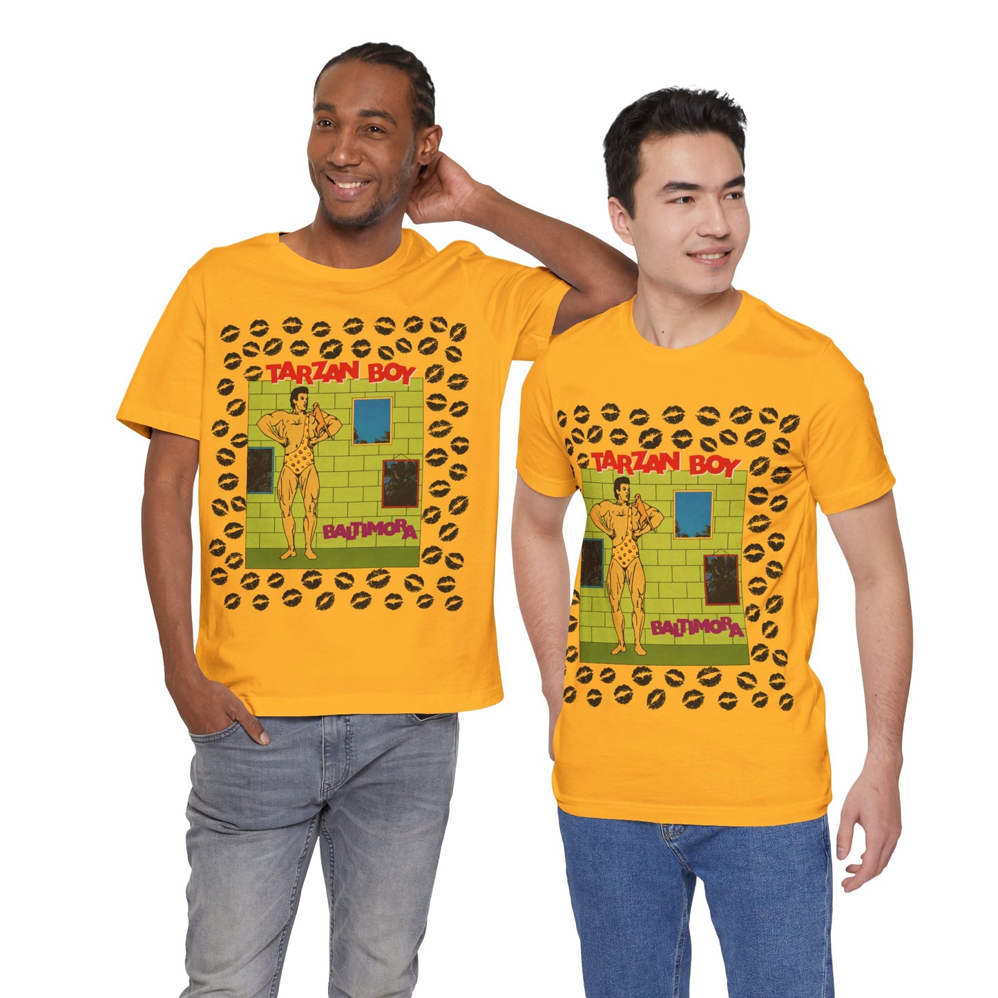 Tarzan Boy (Oversized Covert Art Graphic with Vintage Print Effect/Baltimora Tarzan Boy Shirt)