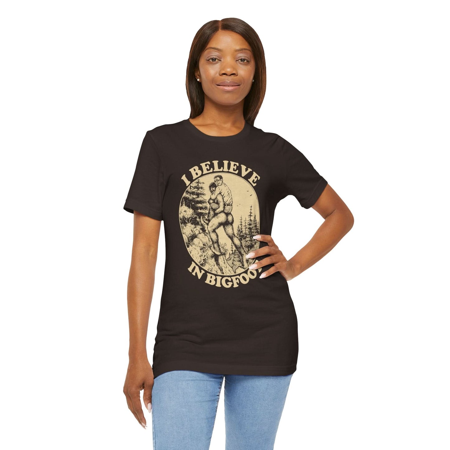 I Believe in Bigfoot (Robert Crumb Whiteman Meets Bigfoot/Saquatch Shirt/Bigfoot Shirt/Cryptozoology)