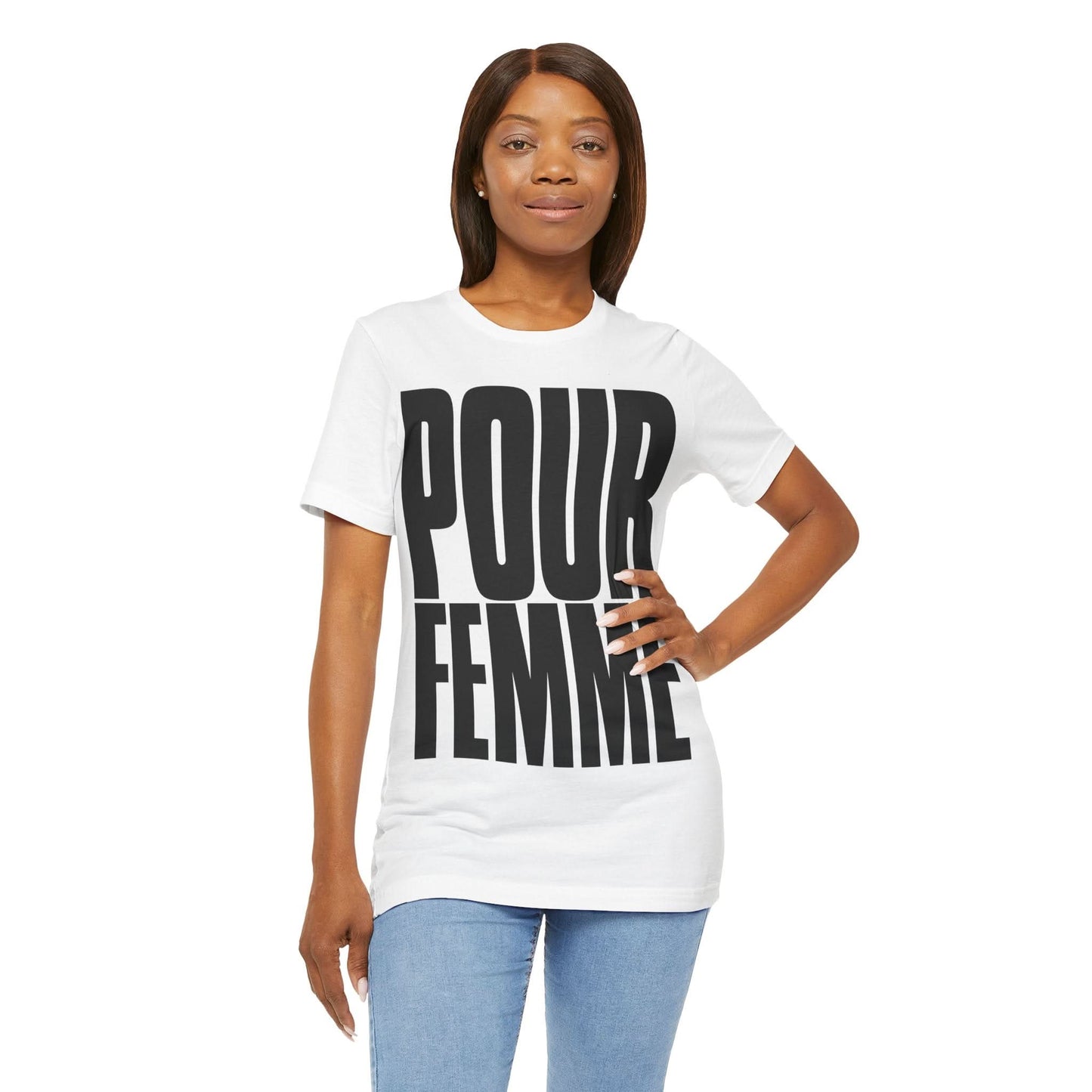 POUR FEMME (Katharine Hamnett style Oversized Graphic/For Women in French)