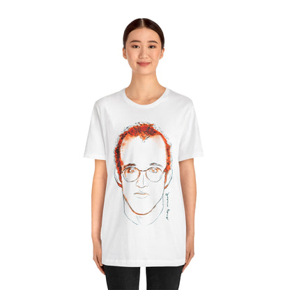 Andy Warhol x Keith Haring (Portrait T-Shirt with Vintage Print Effect)