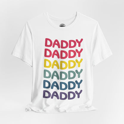 Daddy (Replica 80's Gay Daddy Rainbow Novelty Shirt/Vintage Print Effect)
