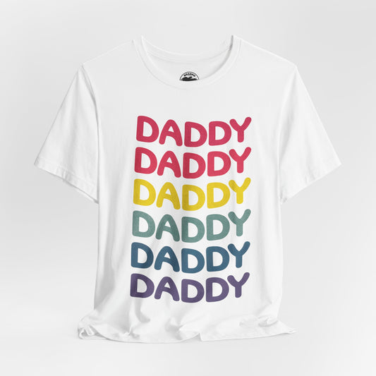 Daddy (Replica 80's Gay Daddy Rainbow Novelty Shirt/Vintage Print Effect)
