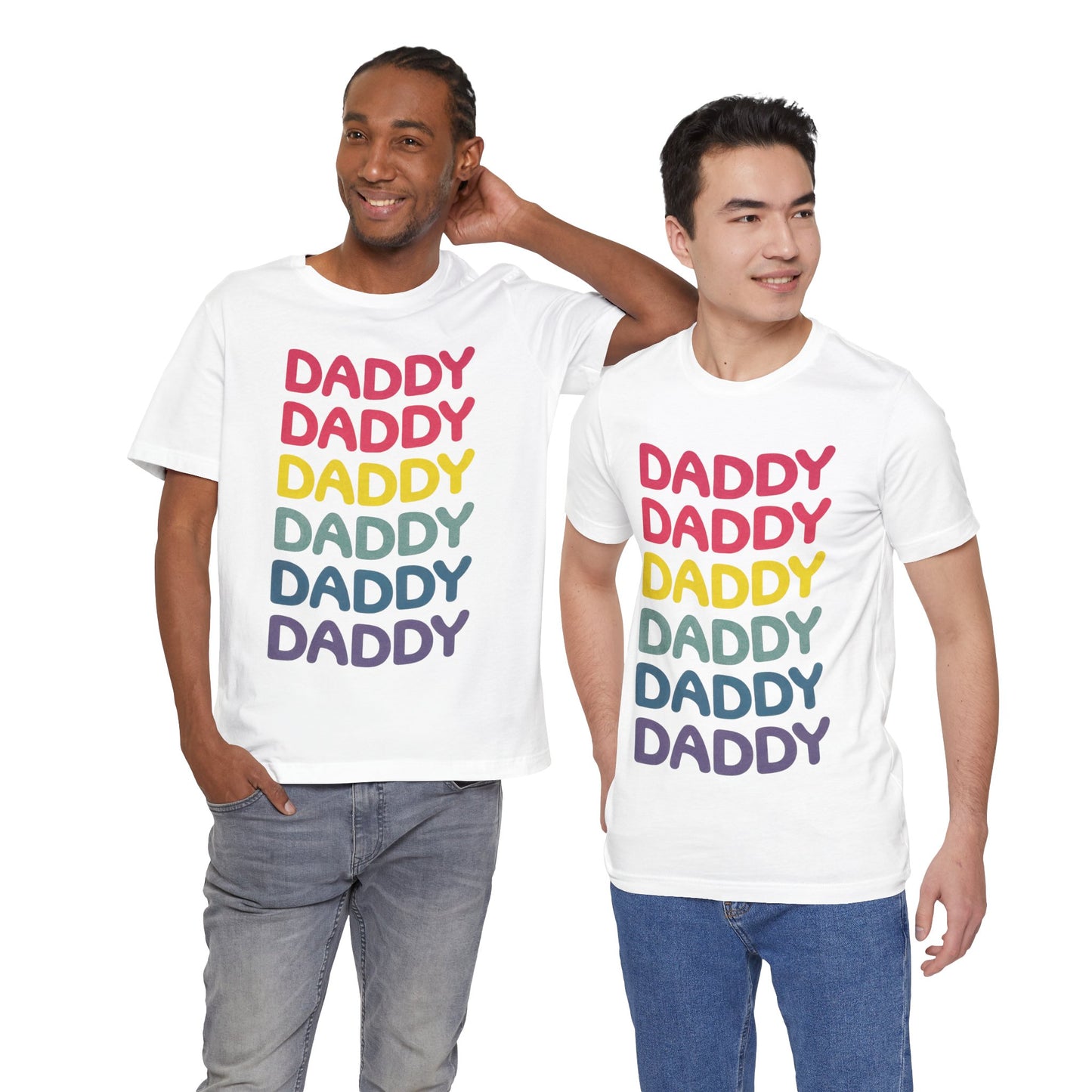 Daddy (Replica 80's Gay Daddy Rainbow Novelty Shirt/Vintage Print Effect)