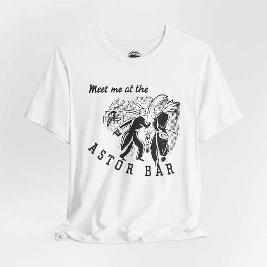 The Astor Bar (Historic New York City Gay Bar/1910-1967/Astor Hotel Times Square/Image on Shirt from 1920's Matchbook)