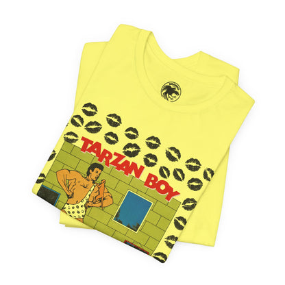 Tarzan Boy (Oversized Covert Art Graphic with Vintage Print Effect/Baltimora Tarzan Boy Shirt)