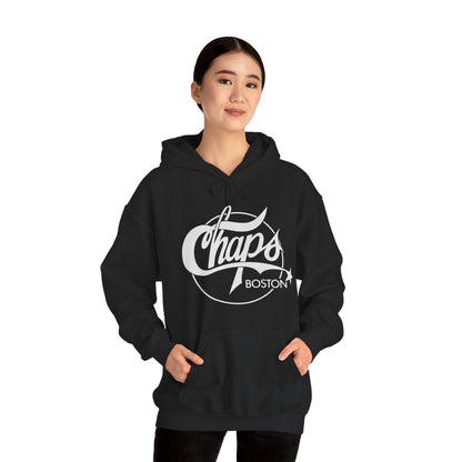 Chaps Boston Hoodie (Boston Gay Bar/80's and 90's/80's Logo with Vintage Print Effect)