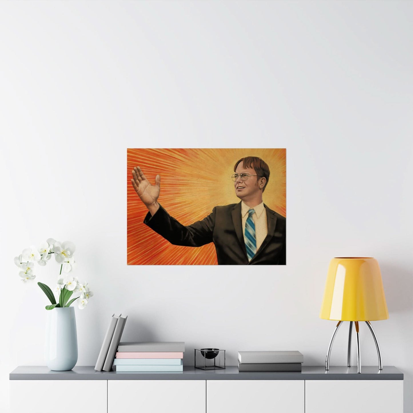 Dwight Chairman Mao Style Print (The Office/Dwight Schrute Poster Print with Vintage Print Effect)