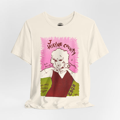 Wayne/Jayne County (Image from CBGB's Gig Poster/Vintage Print Effect/Jayne County Shirt)