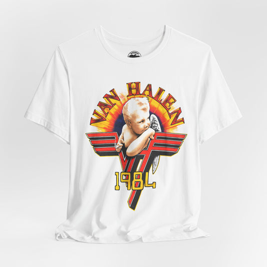 Van Halen (Replica 1984 Tour Shirt Front Design with Vintage Print Effect)