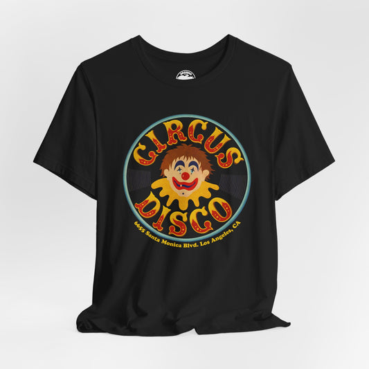 Circus Disco (Hollywood/Los Angeles Latinx Owned Queer Disco/1974-2016/70's Promo Shirt and Button Image)