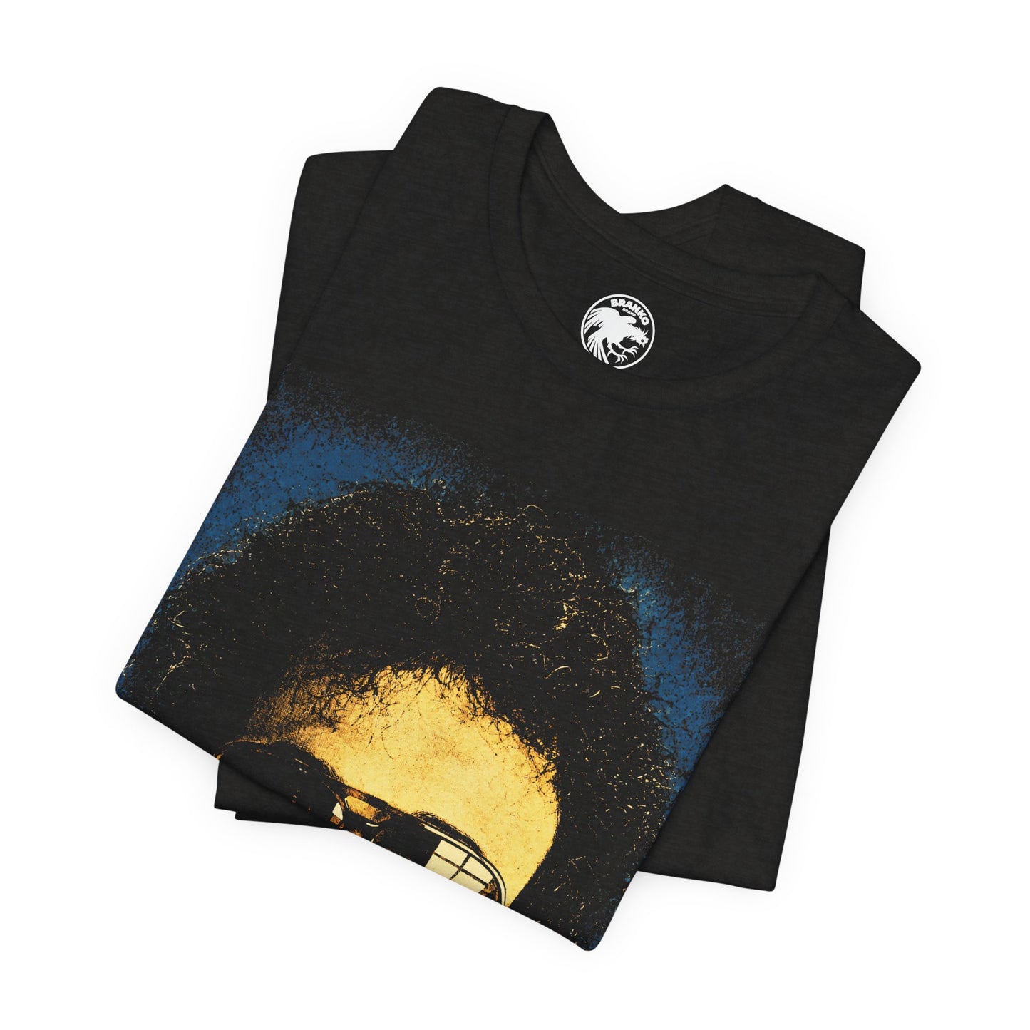 Giorgio Moroder (Large Face Graphic with Vintage Rock Tee Print Effect)