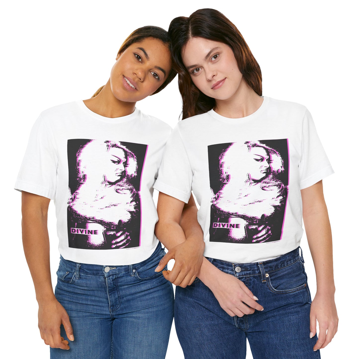 Divine (Replica 80's Promo tee with Vintage Pink Punk Trash Effect)