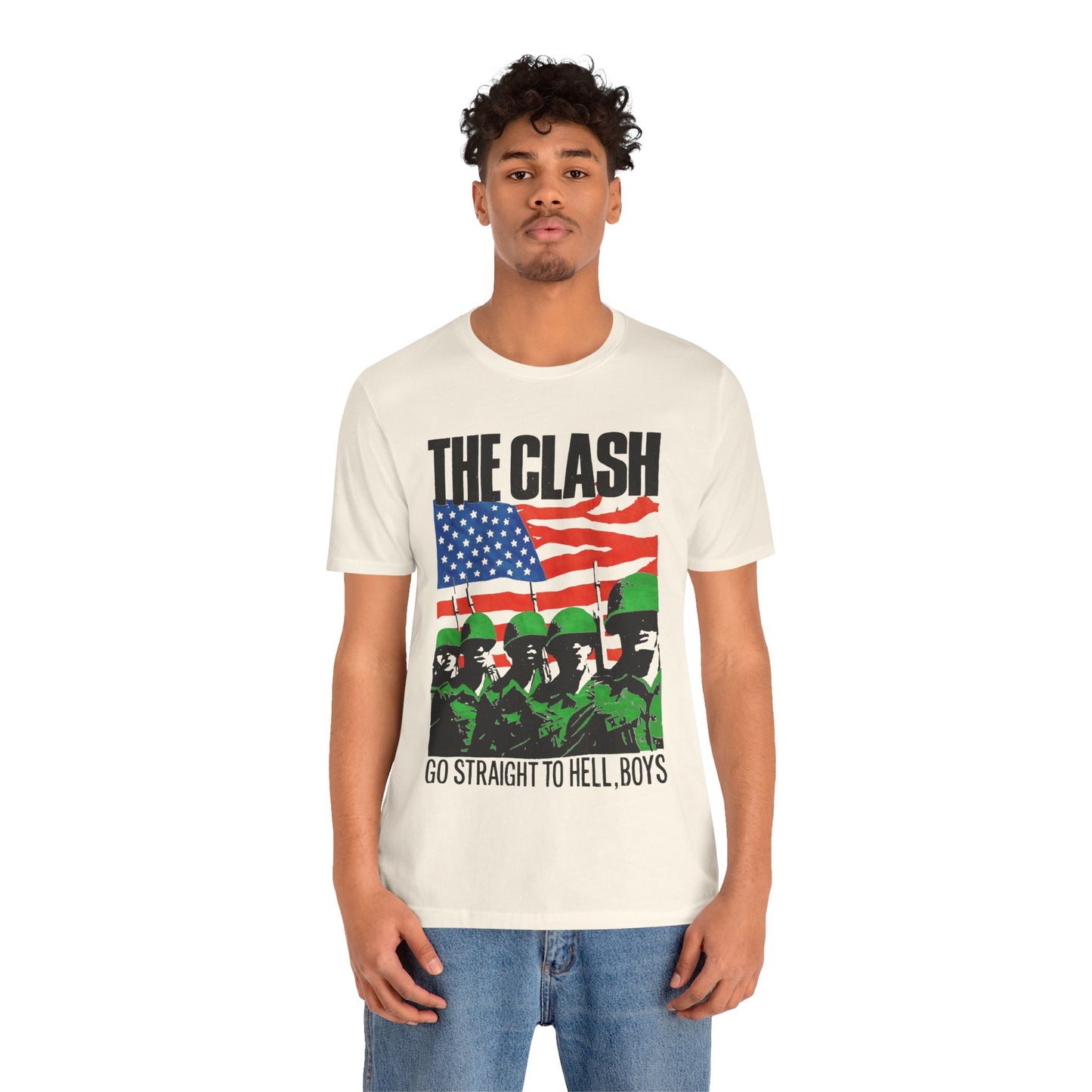 The Clash (Replica “Straight to Hell” Tee/Early 1980s/Graphic with Vintage Print Effect)