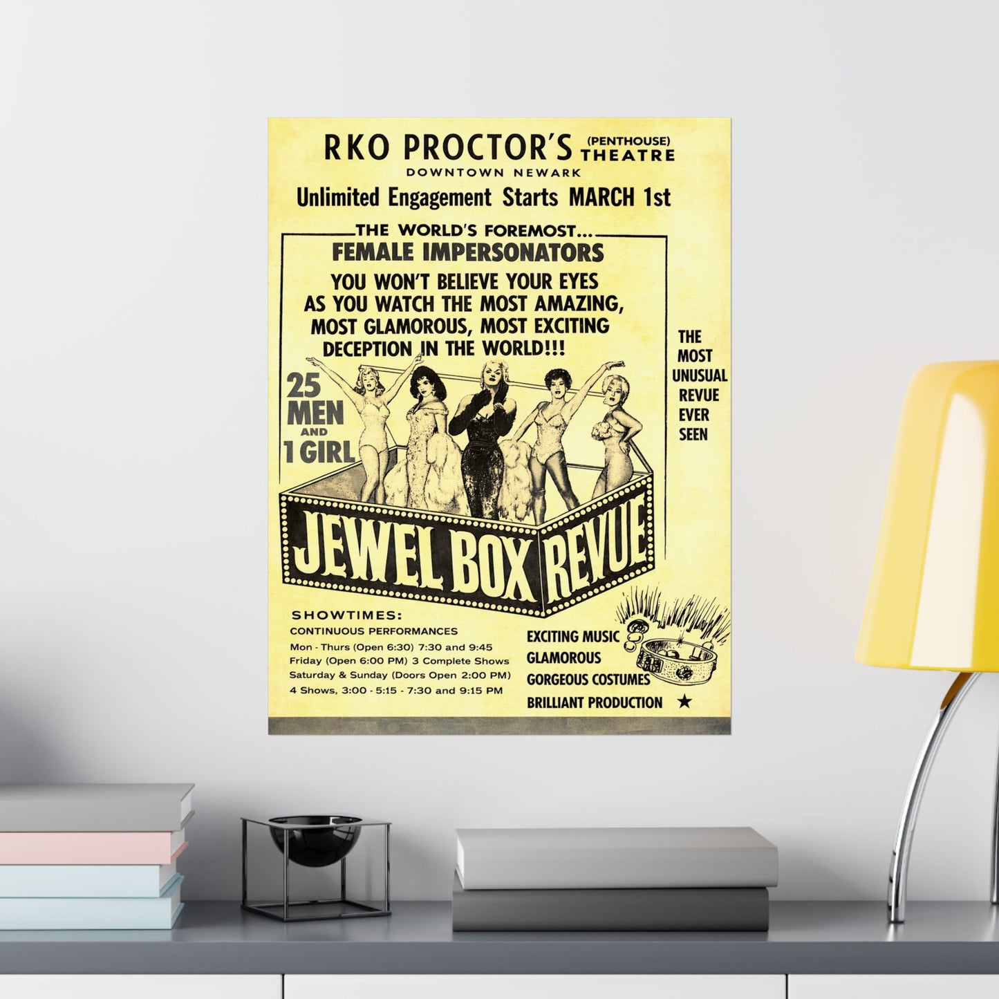 Jewel Box Revue Poster (Proctor’s Theatre, Newark, New Jersey/Mid-20th Century Traveling Drag Show)