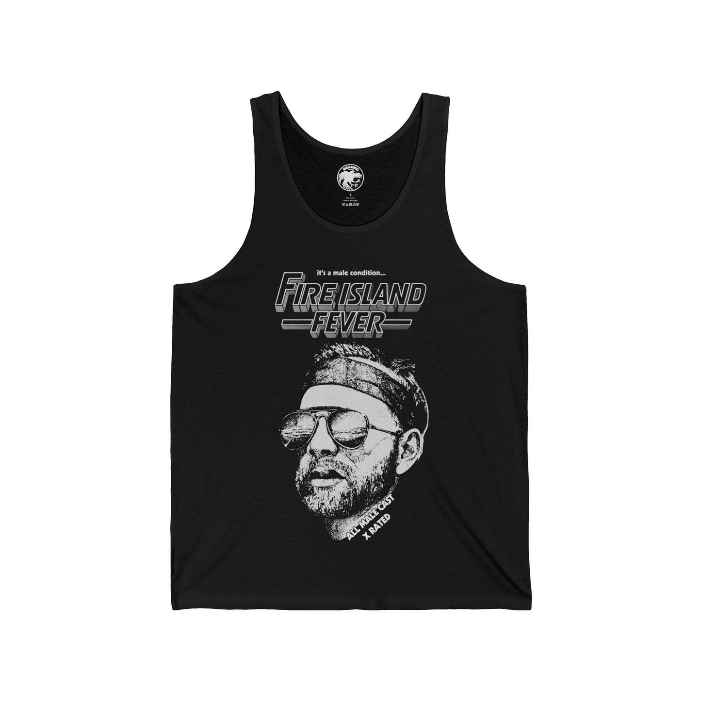 Fire Island Fever Tank (70's Gay Adult Film Image with Vintage Print Effect)