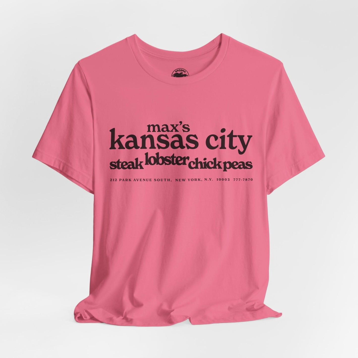 Max's Kansas City (Replica Early 70's Promo Shirt/Early Glam Club and Restaurant/Velvet Underground/Bowie/Warhol/1965-1981)